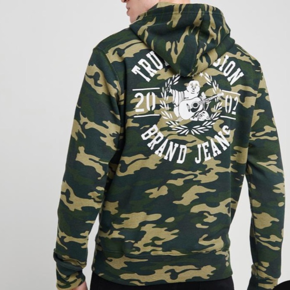 🔚🔜True Religion Large Camo Logo Zip Up Hoodie - Picture 2 of 12